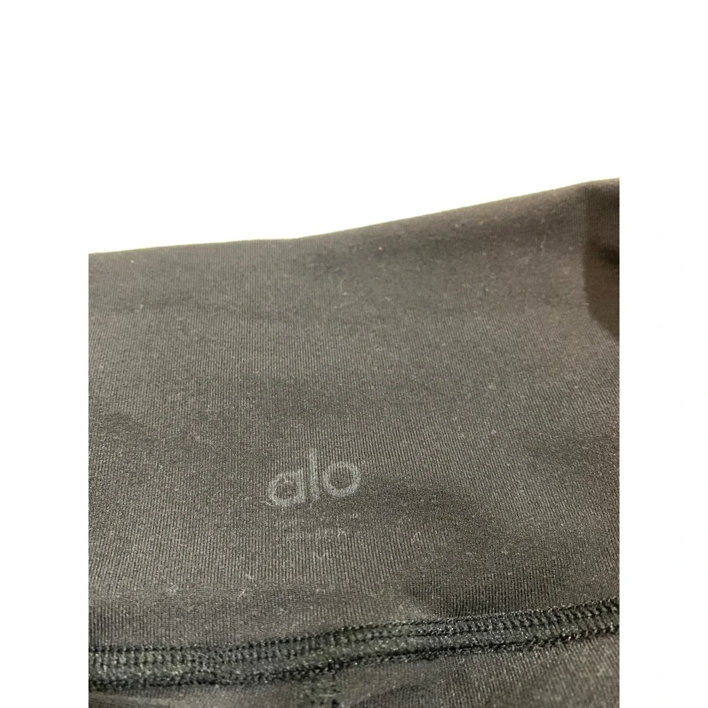 Alo Yoga Goddess Leggings Women Medium Black High Waist‎ Ribbed Scrunched Leg